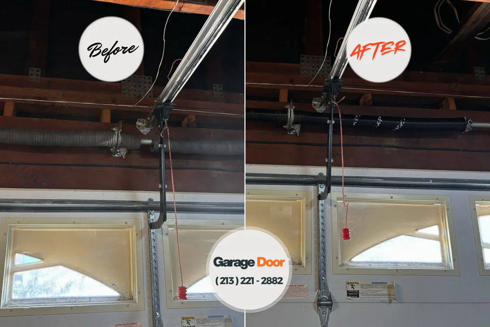 Before and after: garage door repair Black Hammock, FL